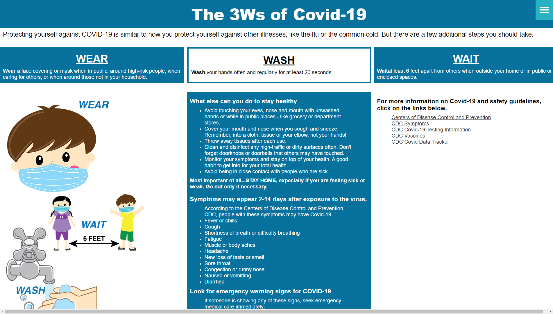3ws-covid Landing Page