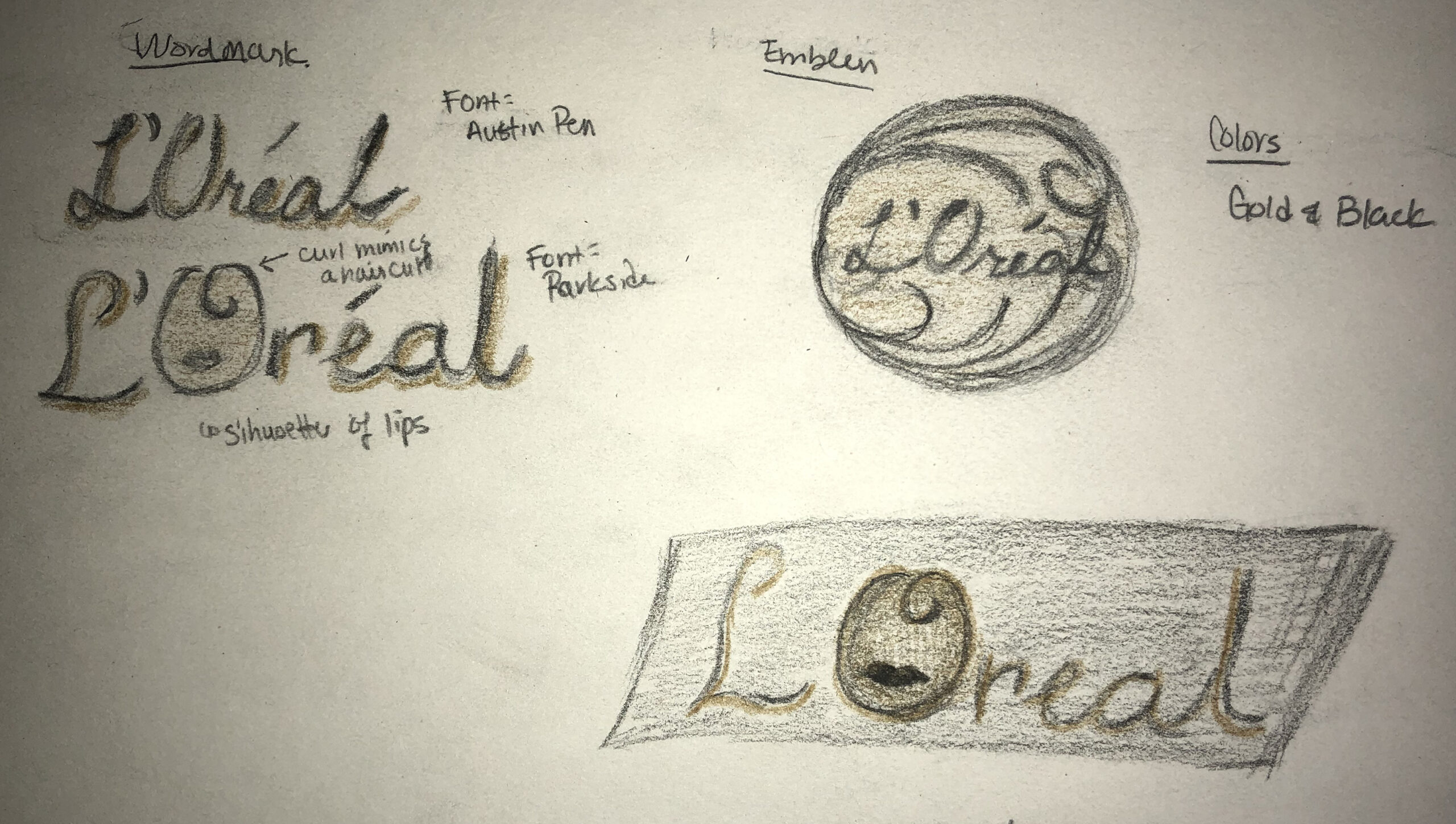 LOREAL-rebrand-preliminary sketch