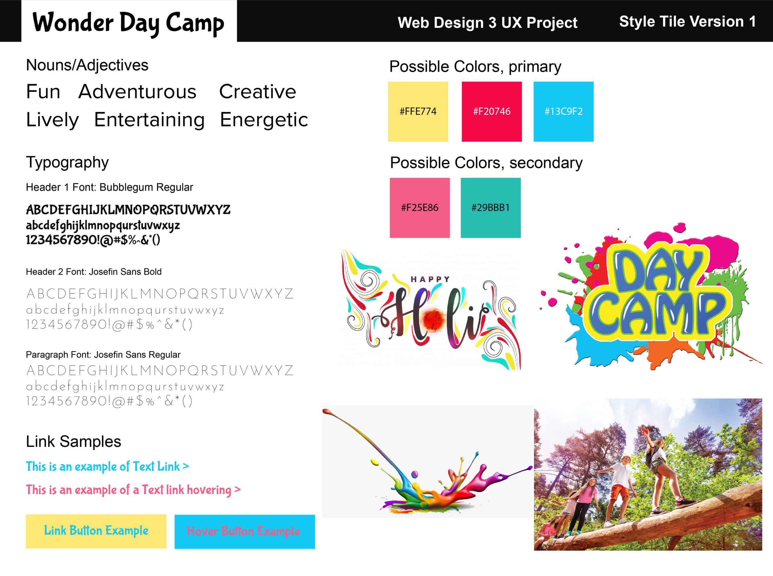 Wonder Day Camp logo - draft 50bw
